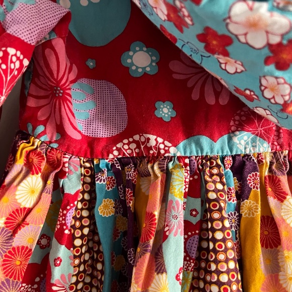 Jelly The Pug Multicolor Floral Kids Tunic Top/Dress S8 - Picture 4 of 6